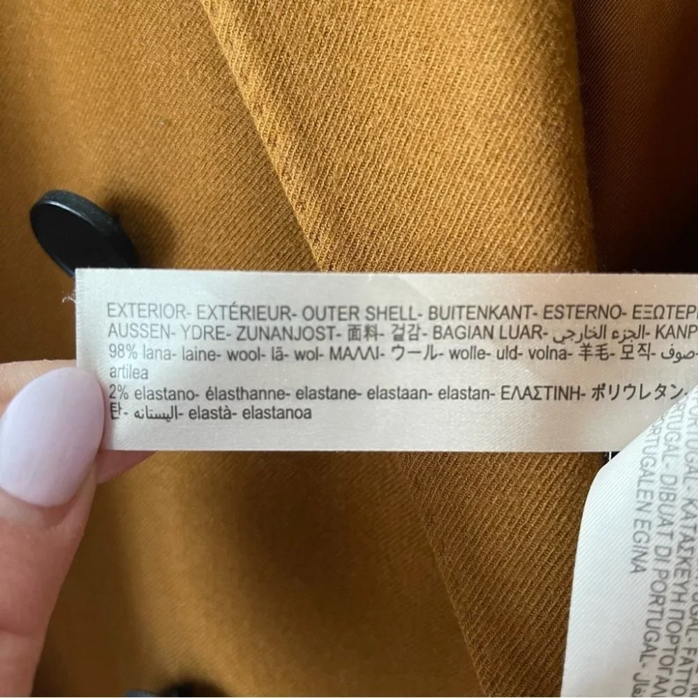 ❌SOLD ❌MASSIMO Dutti Double Breasted Wool Blazer Brown size 10 - Picture 10 of 11